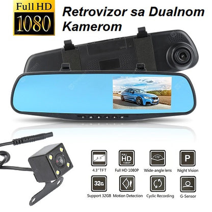 Retrovizor sa Dualnom Kamerom i Ekranom